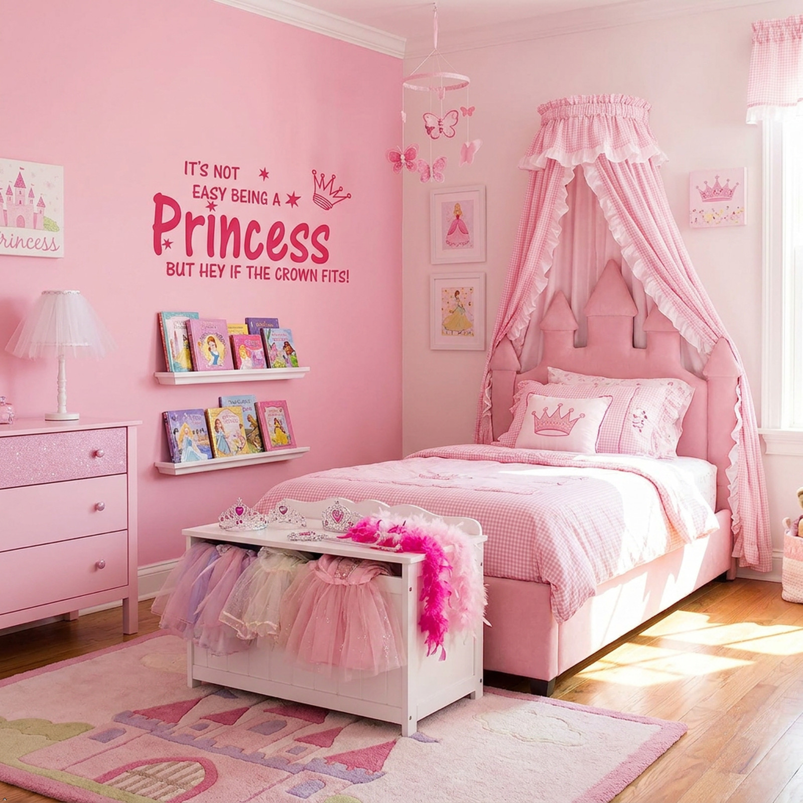 NOT Easy Being A Princess Girl Wall Quote Sticker Graphic Vinyl Home Kid décor
