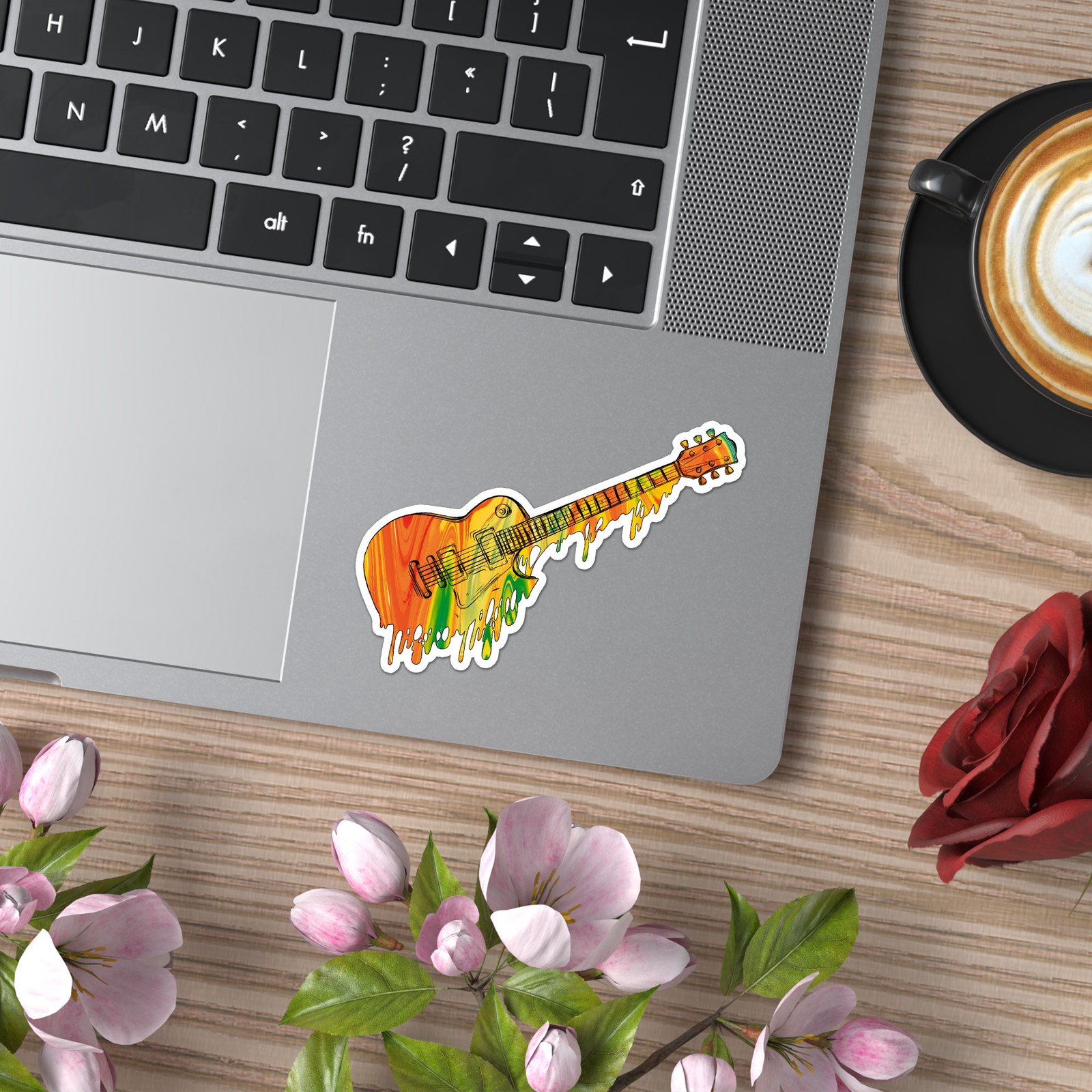 Melting Guitar – Vinyl Decal Sticker – Car Window Laptop – ebn8716