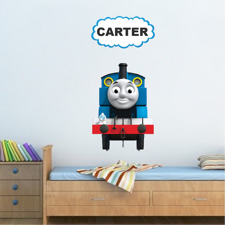 Thomas The Train Kids Room Wall Decal Thomas The Tank Engine Custom Name, n93