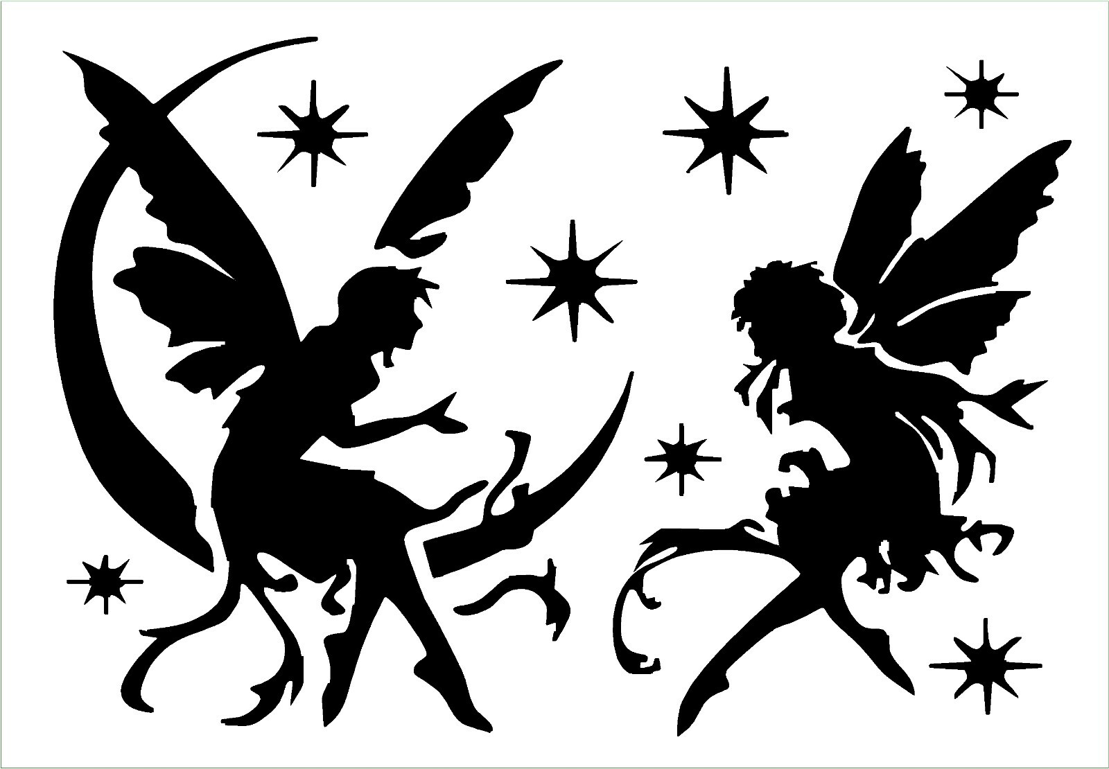 Fairy Decal Pixies Sprites fairies moon stars vinyl window sticker graphic