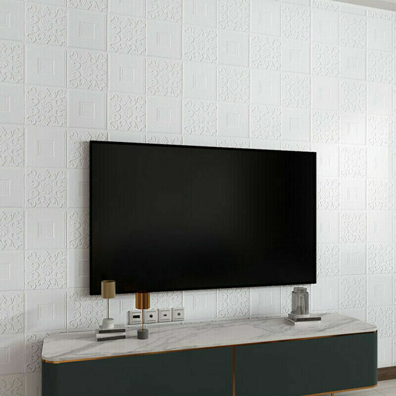 10Pcs 3D Wall Panels Self-adhesive Tile Brick Sticker Waterproof Foam Wallpaper