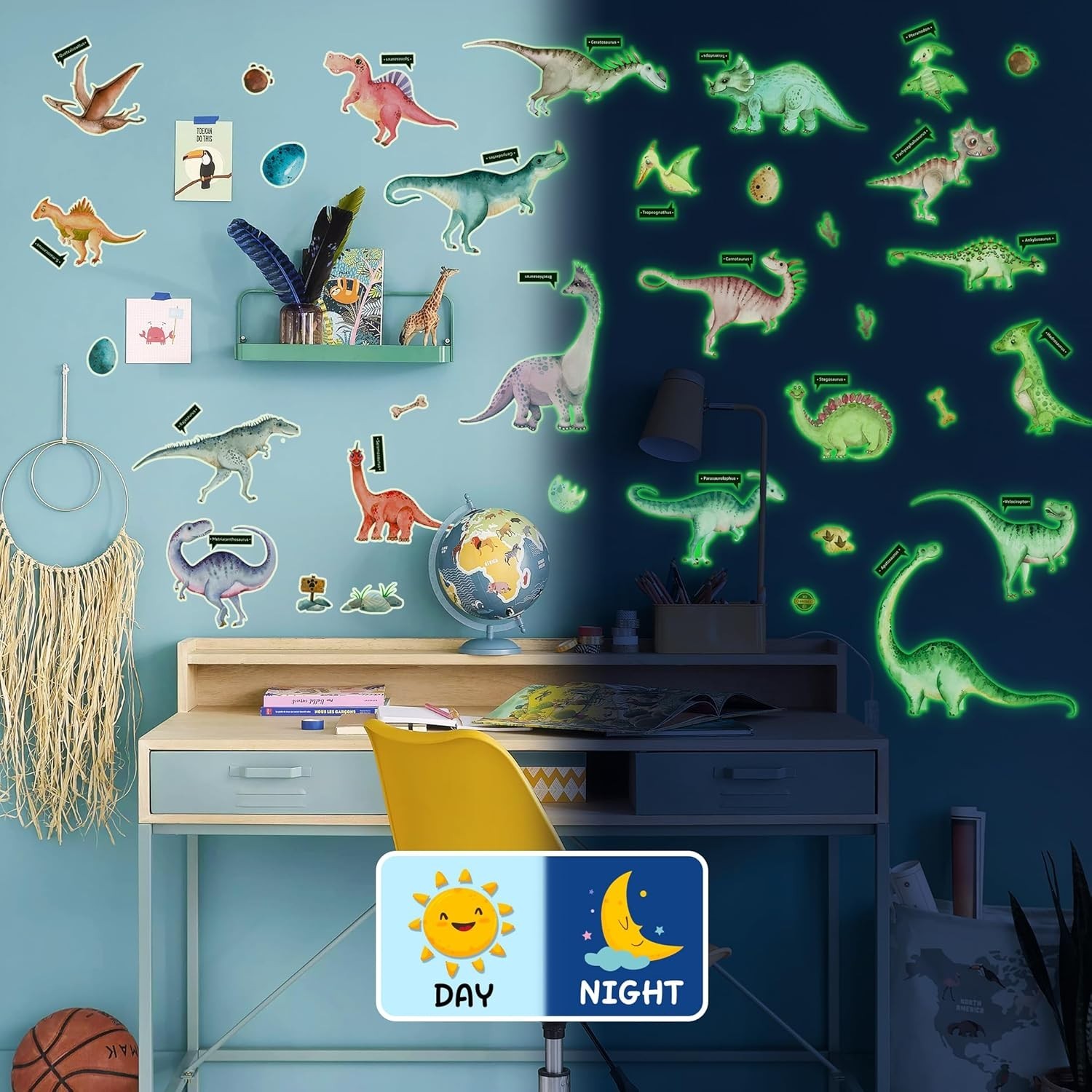 Waterproof Dinosaur Wall Stickers for Kids