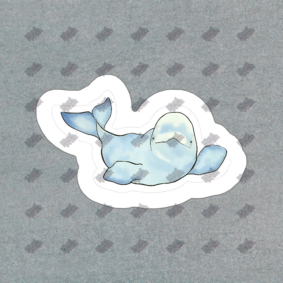 Cute Beluga Whale Vinyl Sticker Marine Life Decal for Water Bottles, #101127