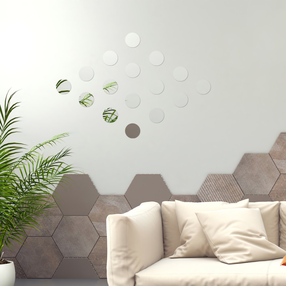 60 Pcs Small Round Mirror Tiles Acrylic Mosaic Pieces for Crafts