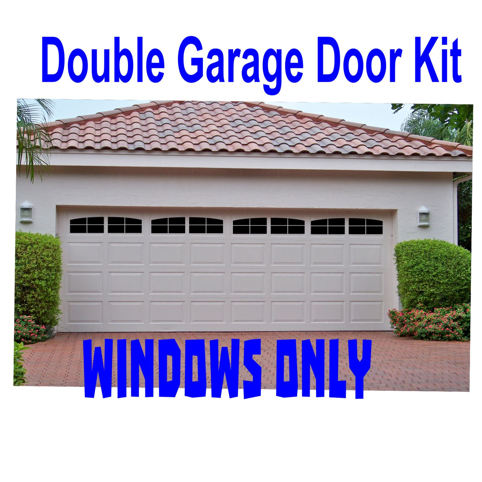 Carriage House Style Faux Windows Garage Door Vinyl Decals – No Faux Hardware