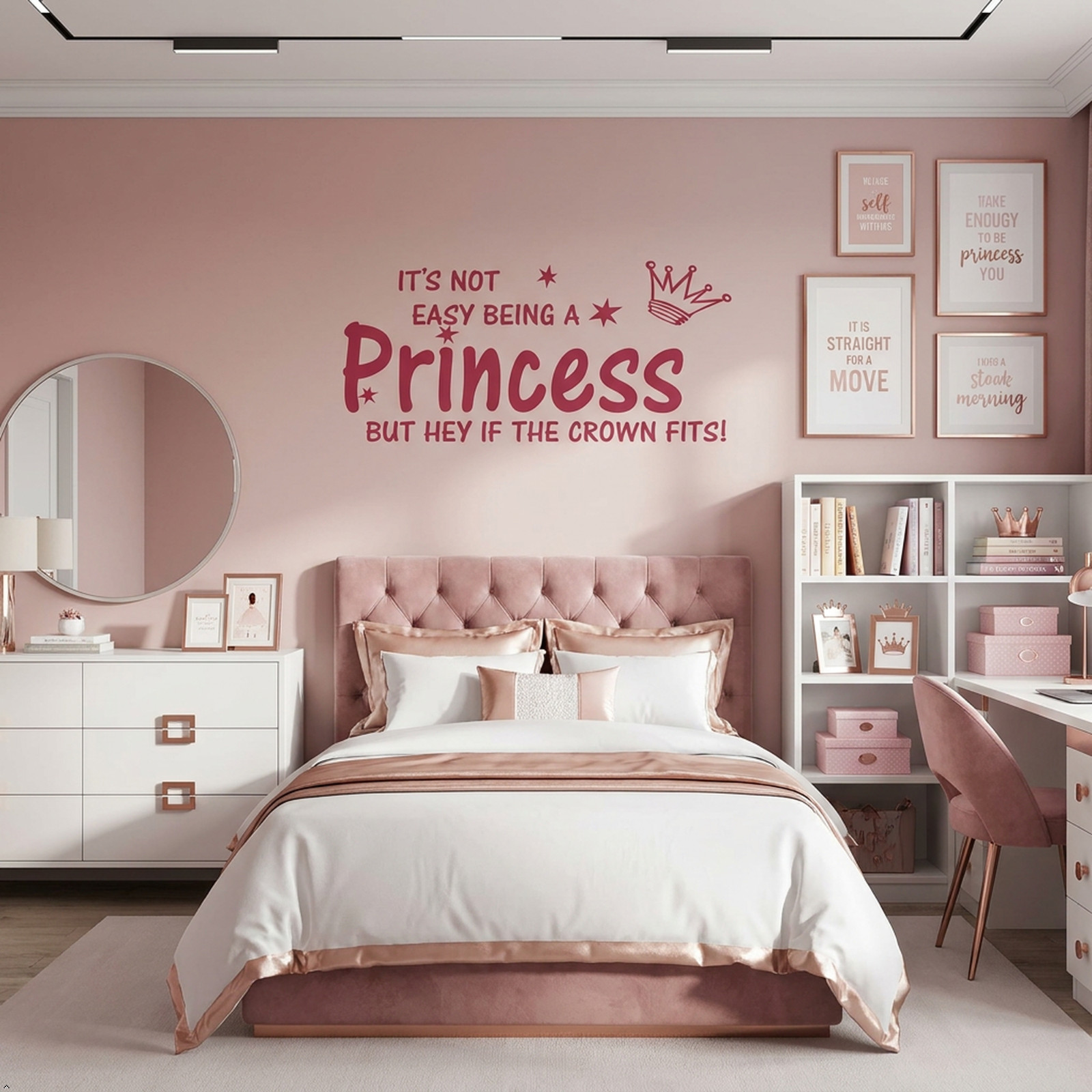 NOT Easy Being A Princess Girl Wall Quote Sticker Graphic Vinyl Home Kid décor