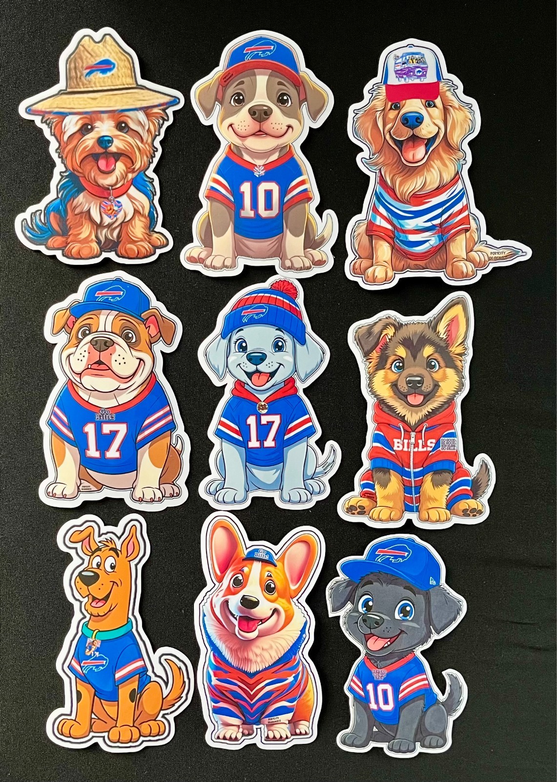 Premium Vinyl Bills Fan Stickers – Bills Mafia Mutts Custom Buffalo Dog Decals