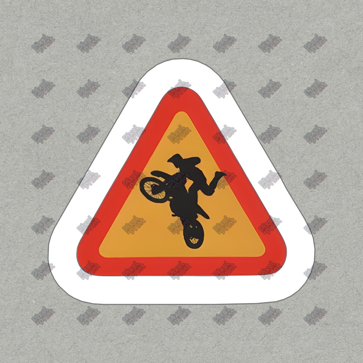 Motorcycle Stunt Warning Sign Vinyl Sticker Cool Biker Decal for #447124