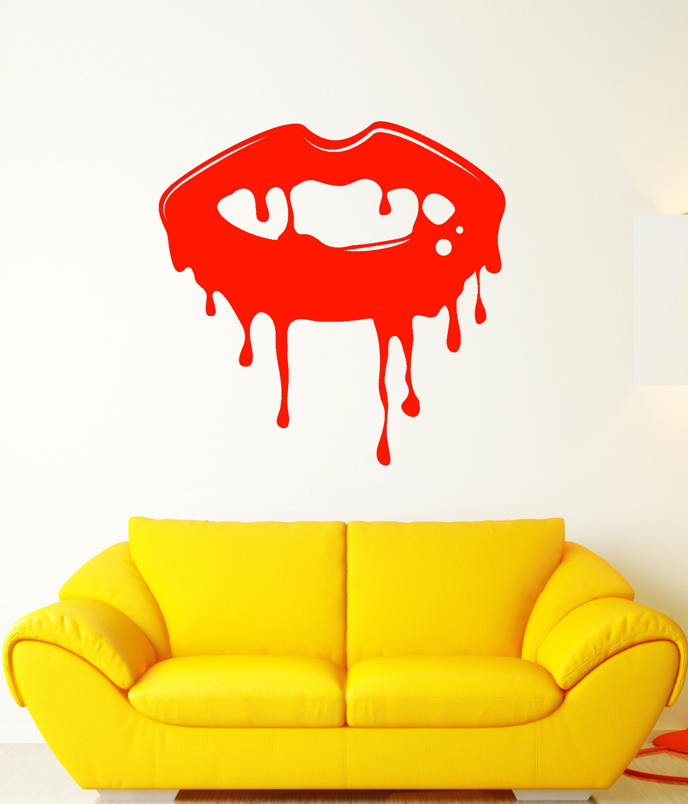 Vinyl Wall Decal Sexy Hot Girl Lips Lipstick Makeup Stickers (3320ig)