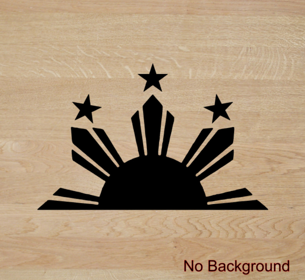 Philippines Half Sun Star Decal PICK SIZE COLOR Vinyl Sticker Wall Filipino Flag