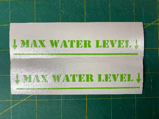 Max Water Level Vinyl Decals Set of 2