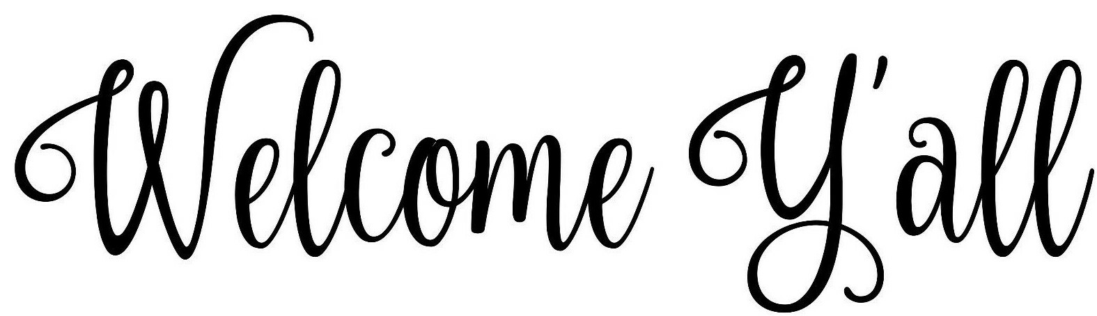 Welcome Y'all Vinyl Sticker – Front Door Porch Greeting – Die Cut Decal