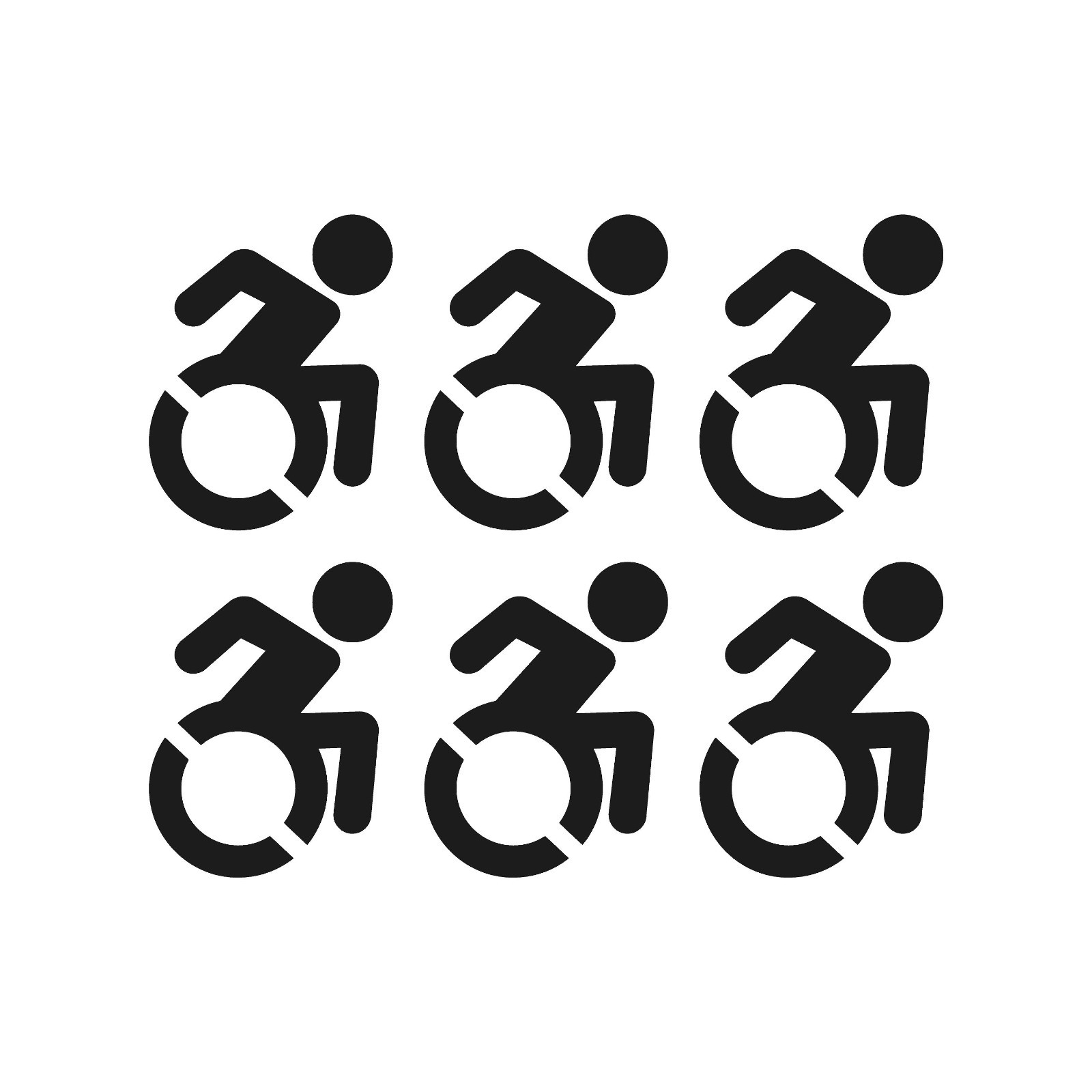 Set of 6 Accessibility Handicap vinyl decals Wheelchair Accessible sticker