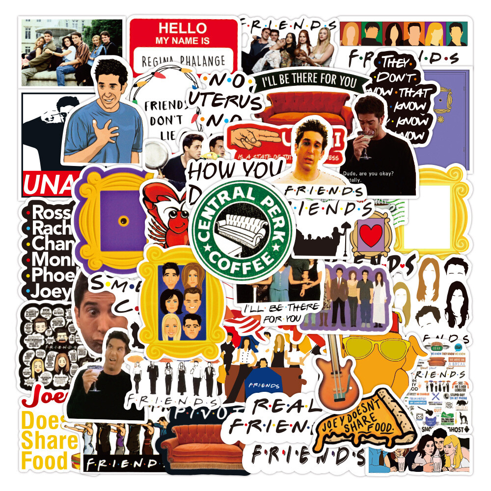 100Pcs Cartoon Friends Sticker for Adults Teens Girls Scrapbooking Water Bottles