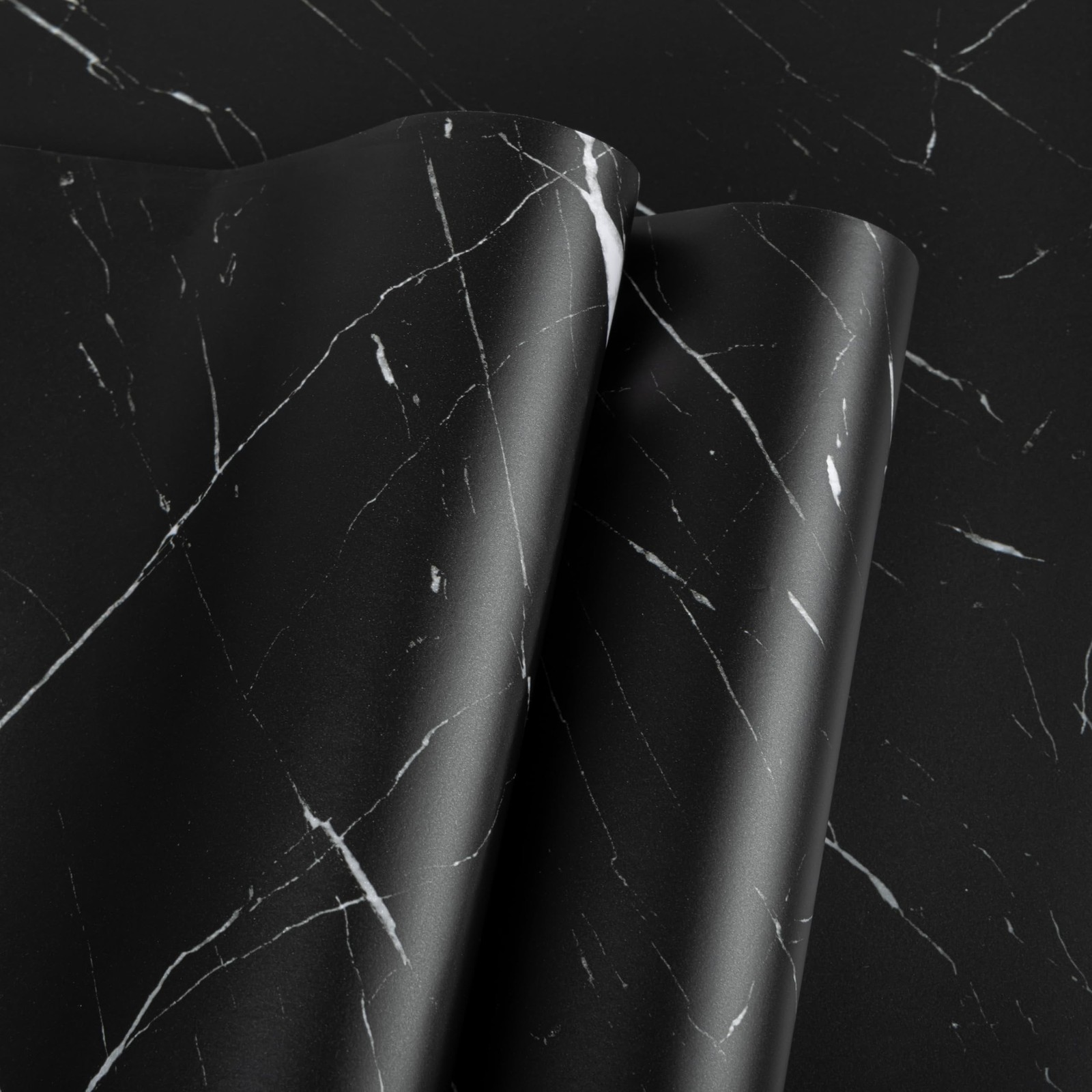 Abyssaly Black Marble Contact Paper Glossy Granite Matte Peel and Stick Wallp…