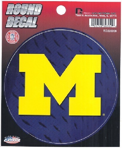 NCAA University of Michigan UM Wolverines Rico 4.5" Round Vinyl Decal