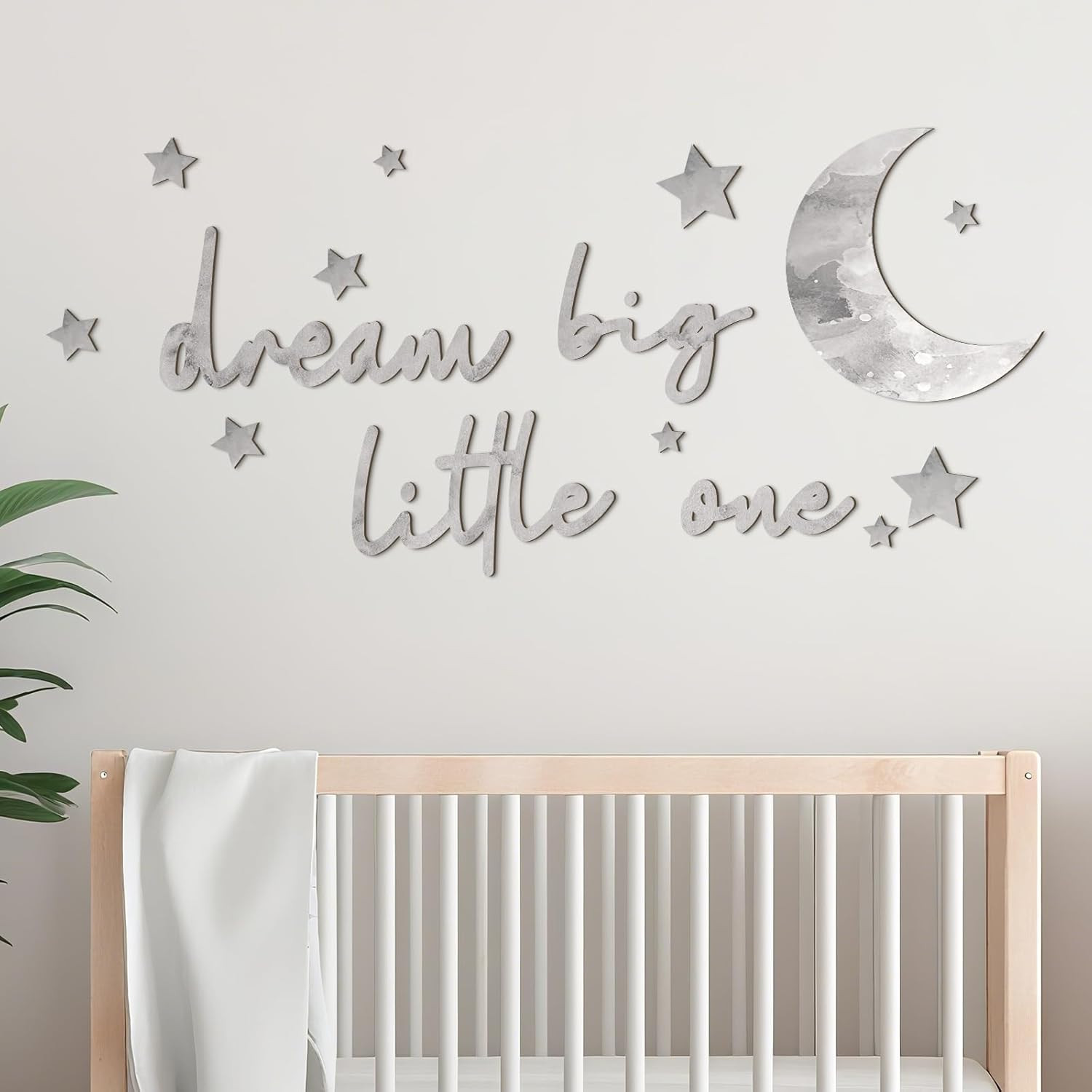 15 Pcs Moon and Stars Nursery Decor Dream Big Little One Wall Decor Boho Neutral