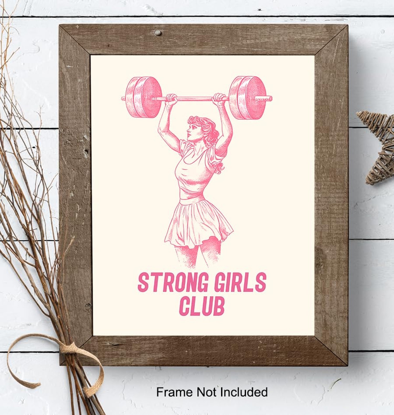 Empowered Womens Art Motivational poster – Strong Women Girly Wall Decor – In…