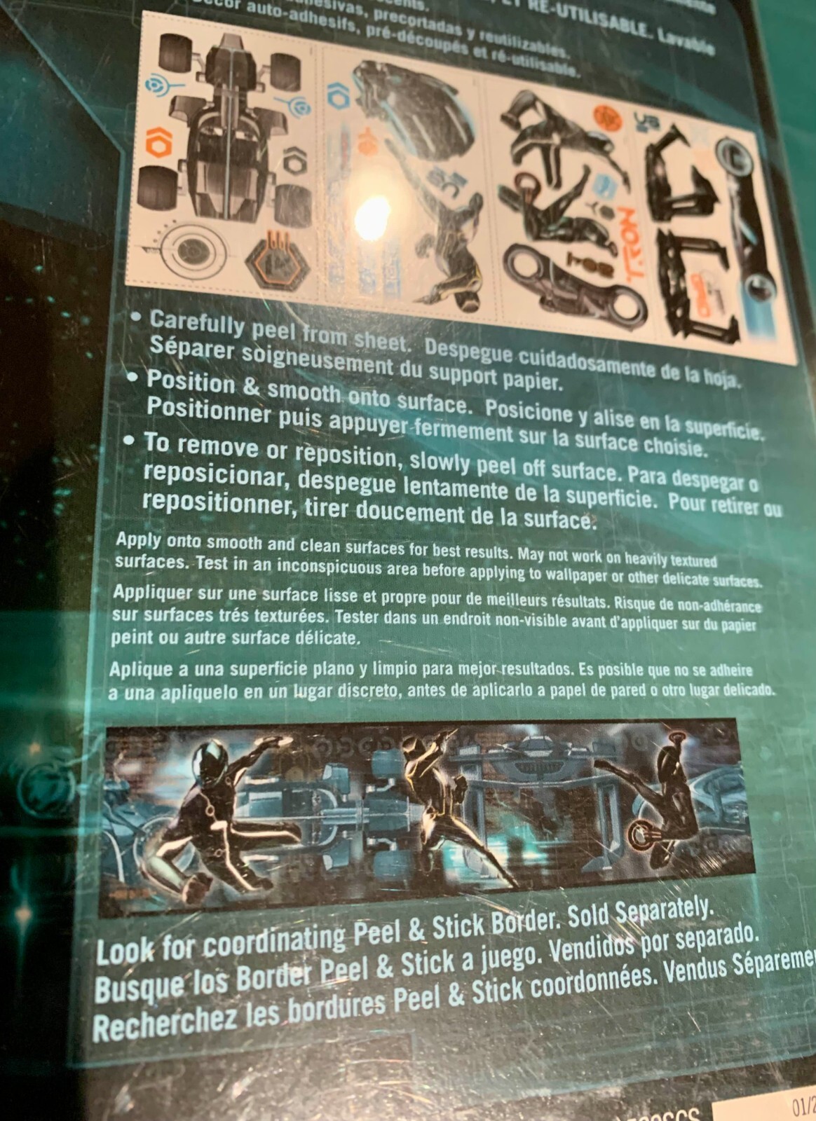 New Tron Legacy Peel and stick wall Decals Glow in the Dark Bedroom Disney