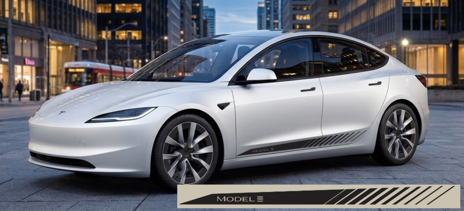 Model 3 & Model Y Side Rocker Stripe Decal – Precision Cut Vinyl Graphics (Set o