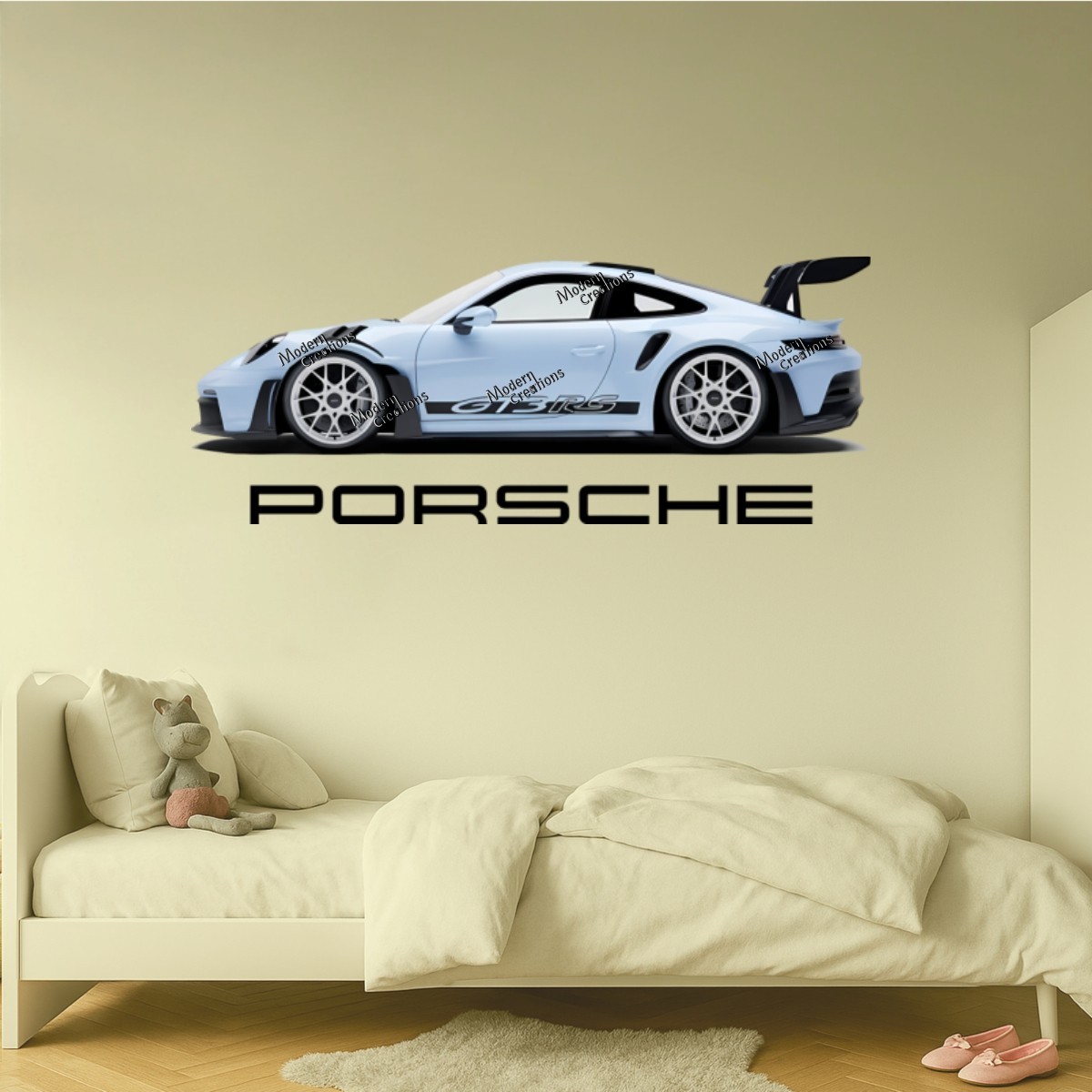 Porsche Sports Car Wall Stickers Room Decor Vinyl Decal Mural Home Art DIY