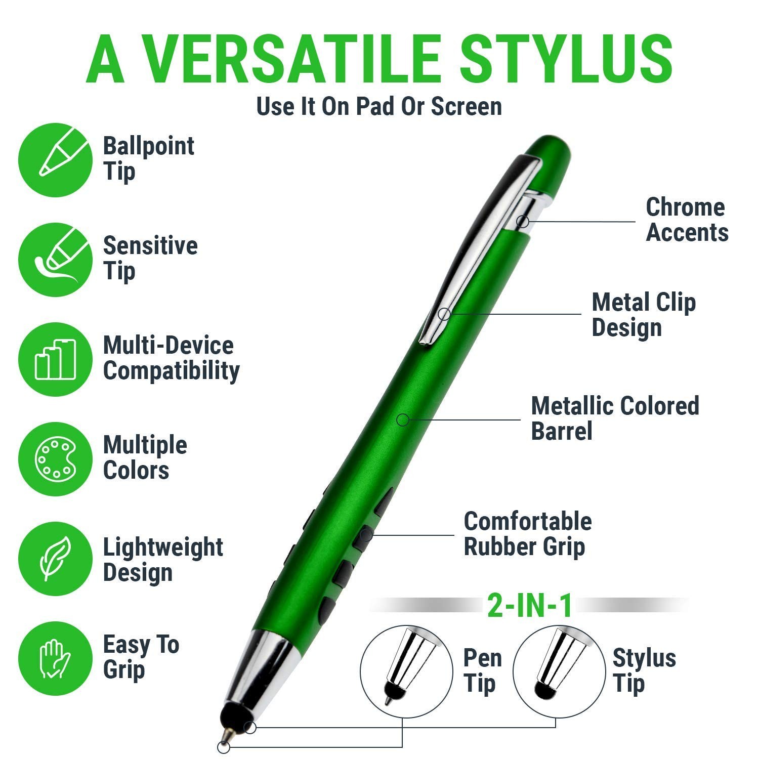 Stylus Pen for Touch Screens & Ballpoint Writing Pens, with Sensitive Stylus …