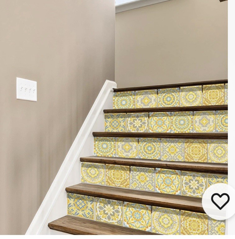 36 Pcs 9 Style Mosaic Style Peel and Stick Wall Tile Sticker Mustard Color Wa…