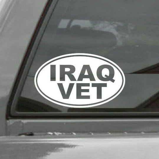 IRAQ VET EURO OVAL Vinyl Window Decal