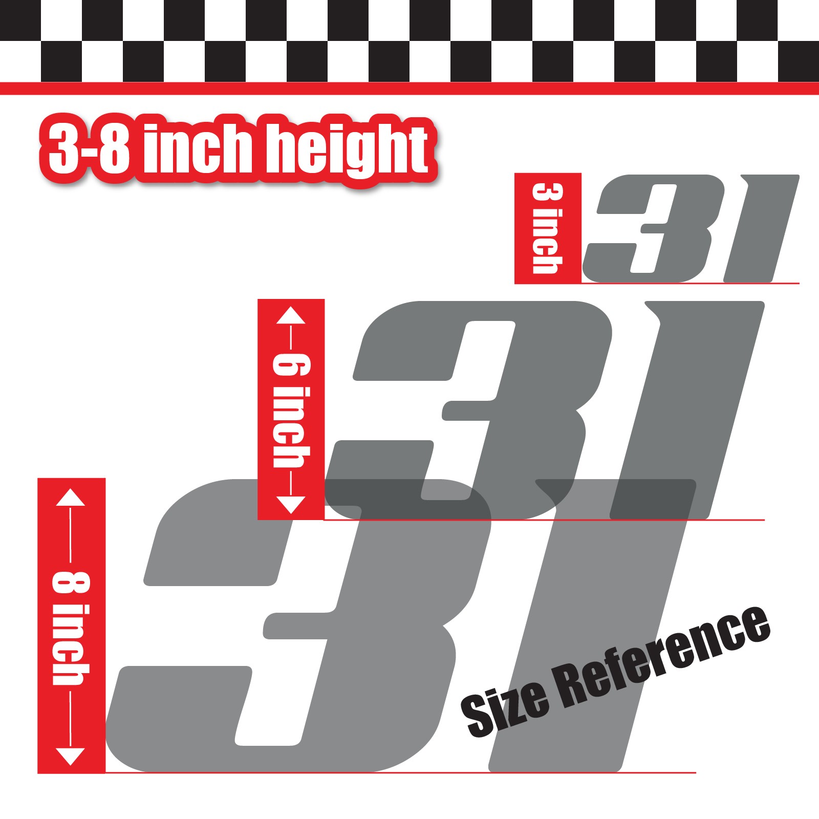 3x 3 Digit Custom Single Number Stickers Decal Locker Door Mailbox AddCityboy