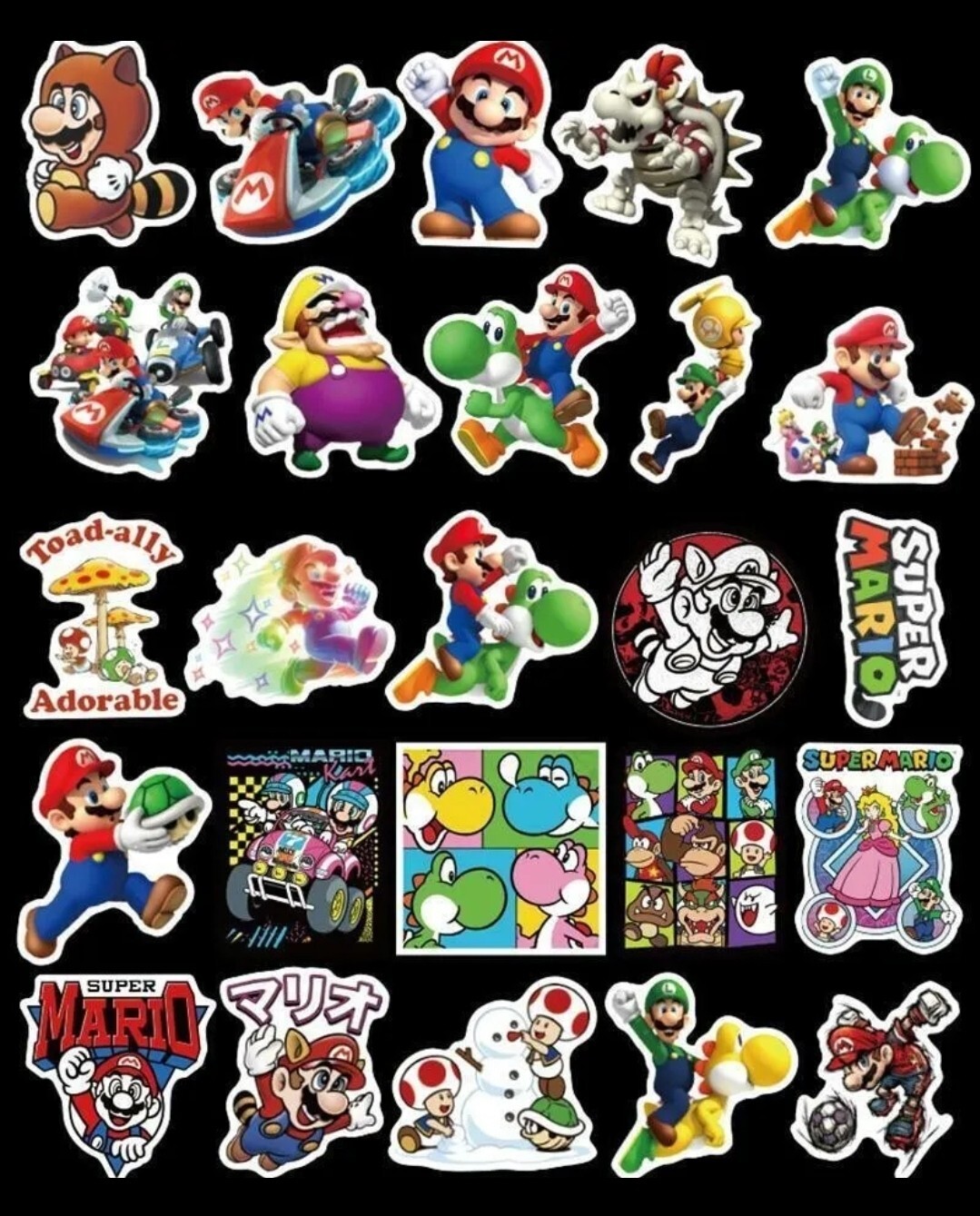 10pc Super Mario Sticker Lot Collectible Video Game Stickers