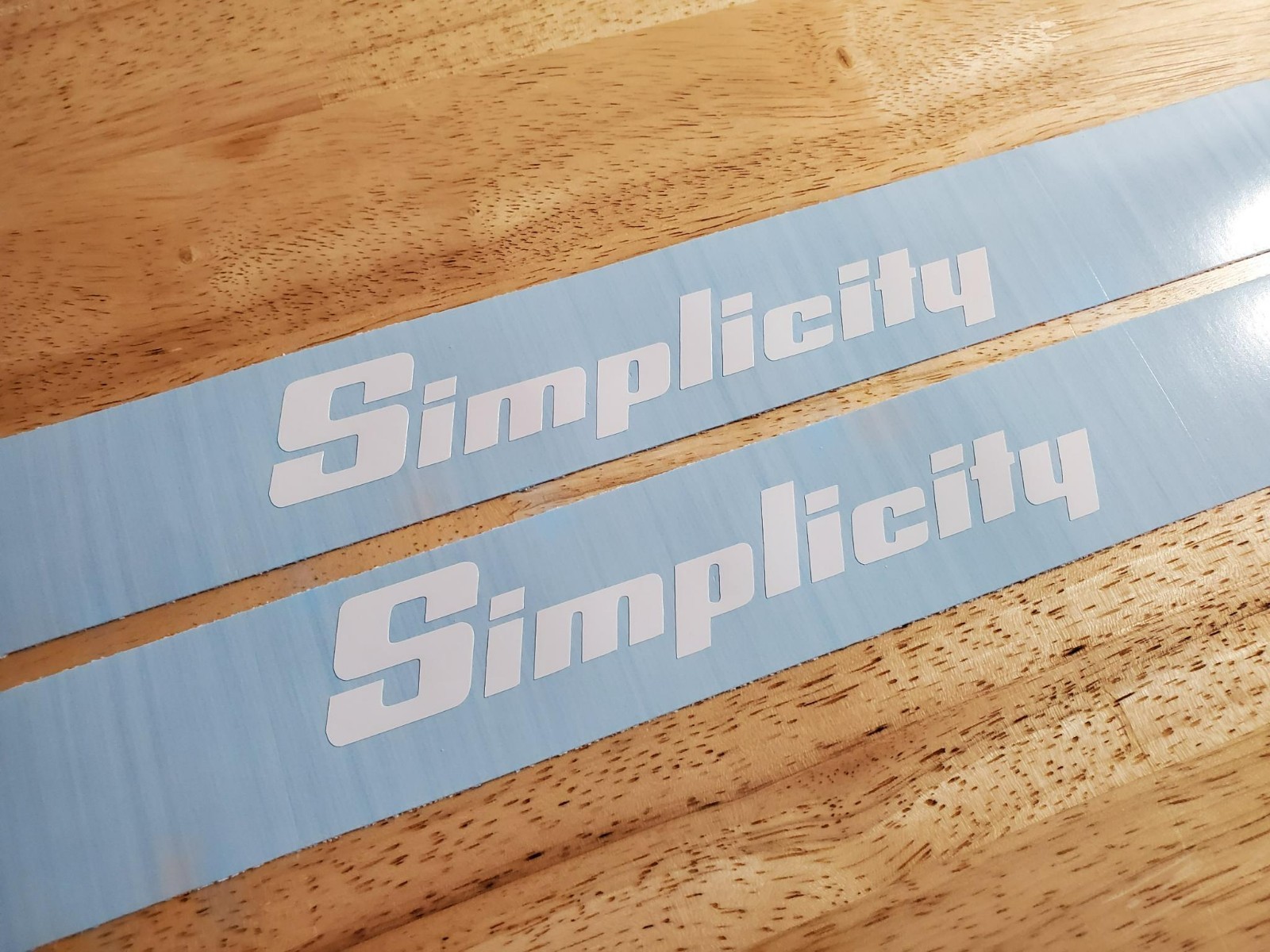 simplicity mower 10" DECALS STICKERS GLOSS white (2) VINYL USA