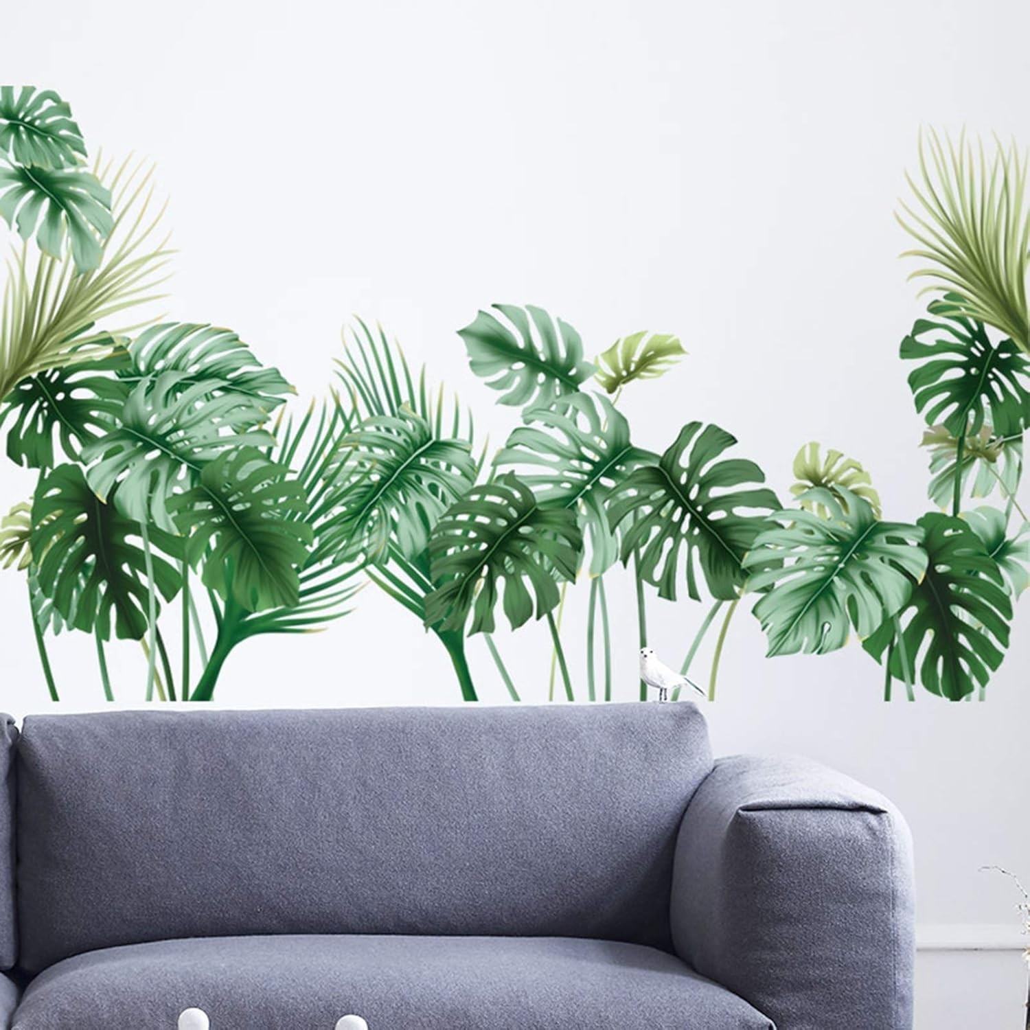 Tropical Palm Leaf Wall Decals – Vivid Vinyl Stickers for Elegant Living Spaces