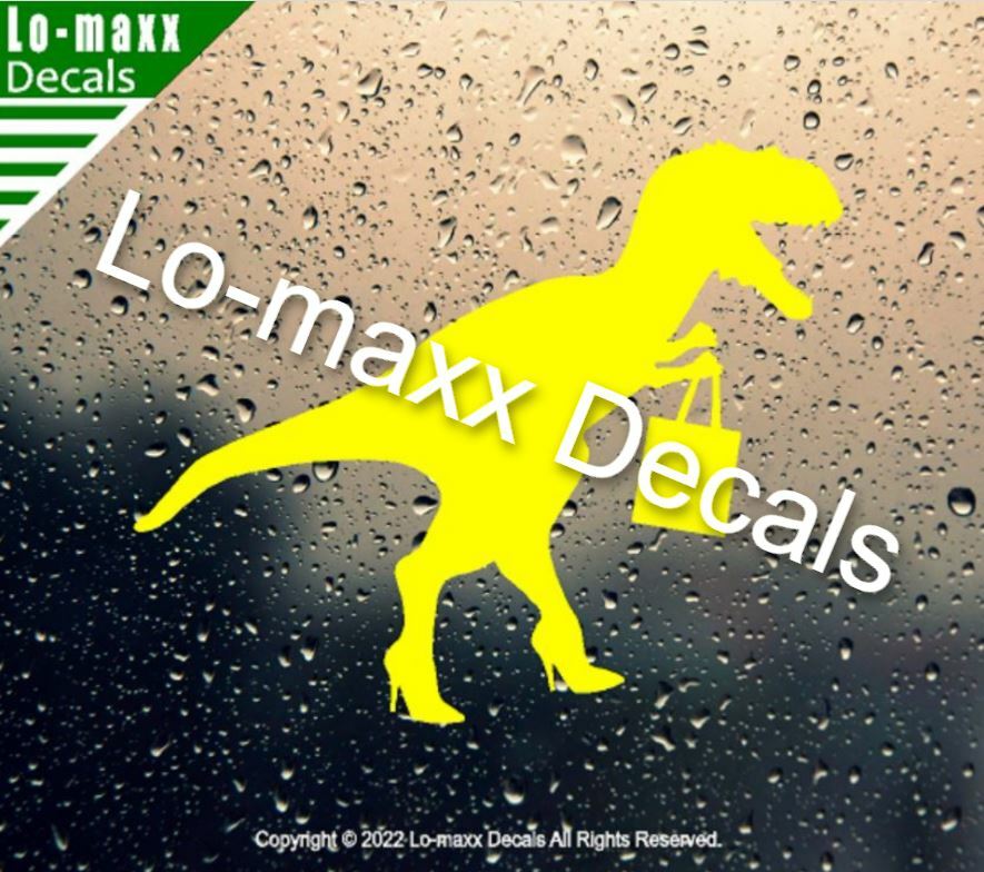 Fashion Conscious Dinosaur Custom Graphic Design Original Die Cut Vinyl Decal
