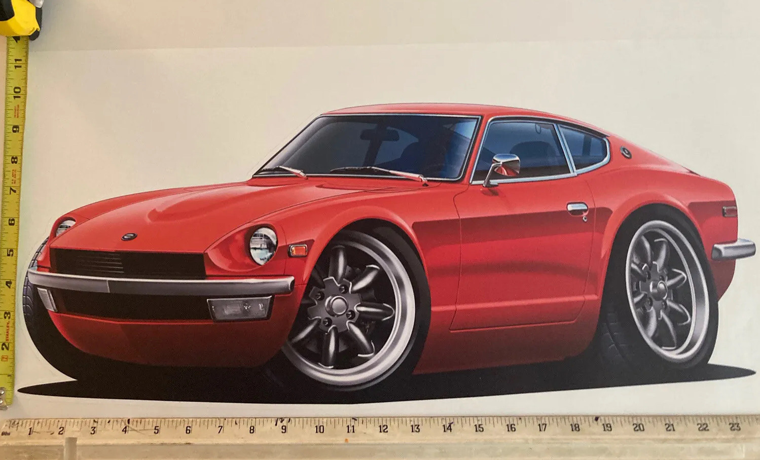 Datsun 240Z Red Street Machine 24” Wide Graphic Wall Decal. Peel And Stick.