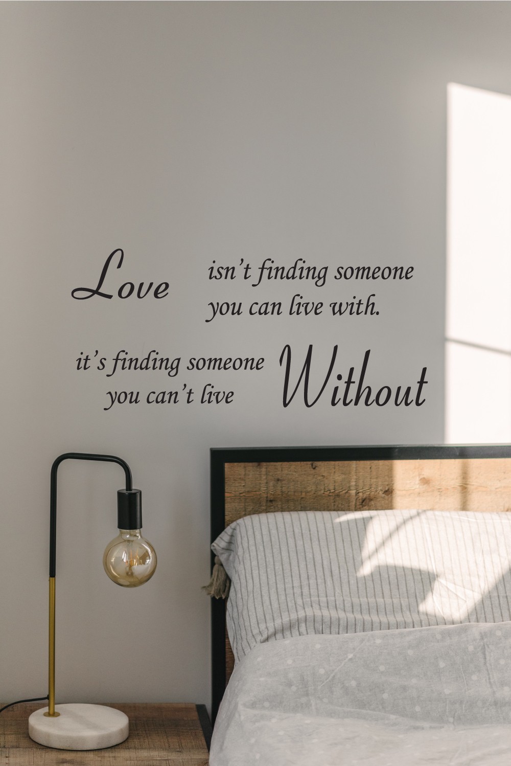 Love Without Quote Sticker Vinyl Wall Art Inspirational Saying Home Decor Decal