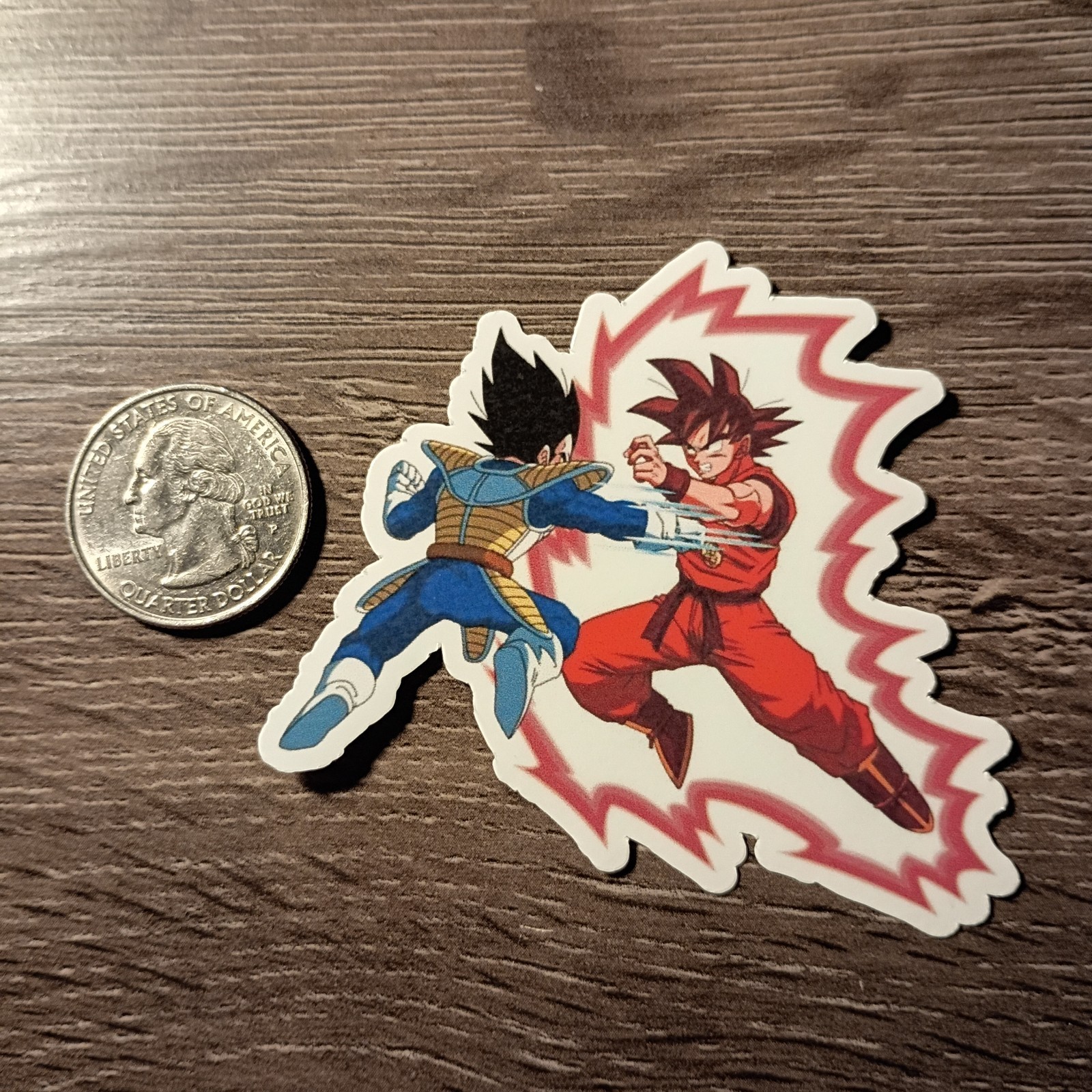 Saiyan Saga Vegeta Attacks Goku Sticker – Vinyl, Waterproof – Original Artwork