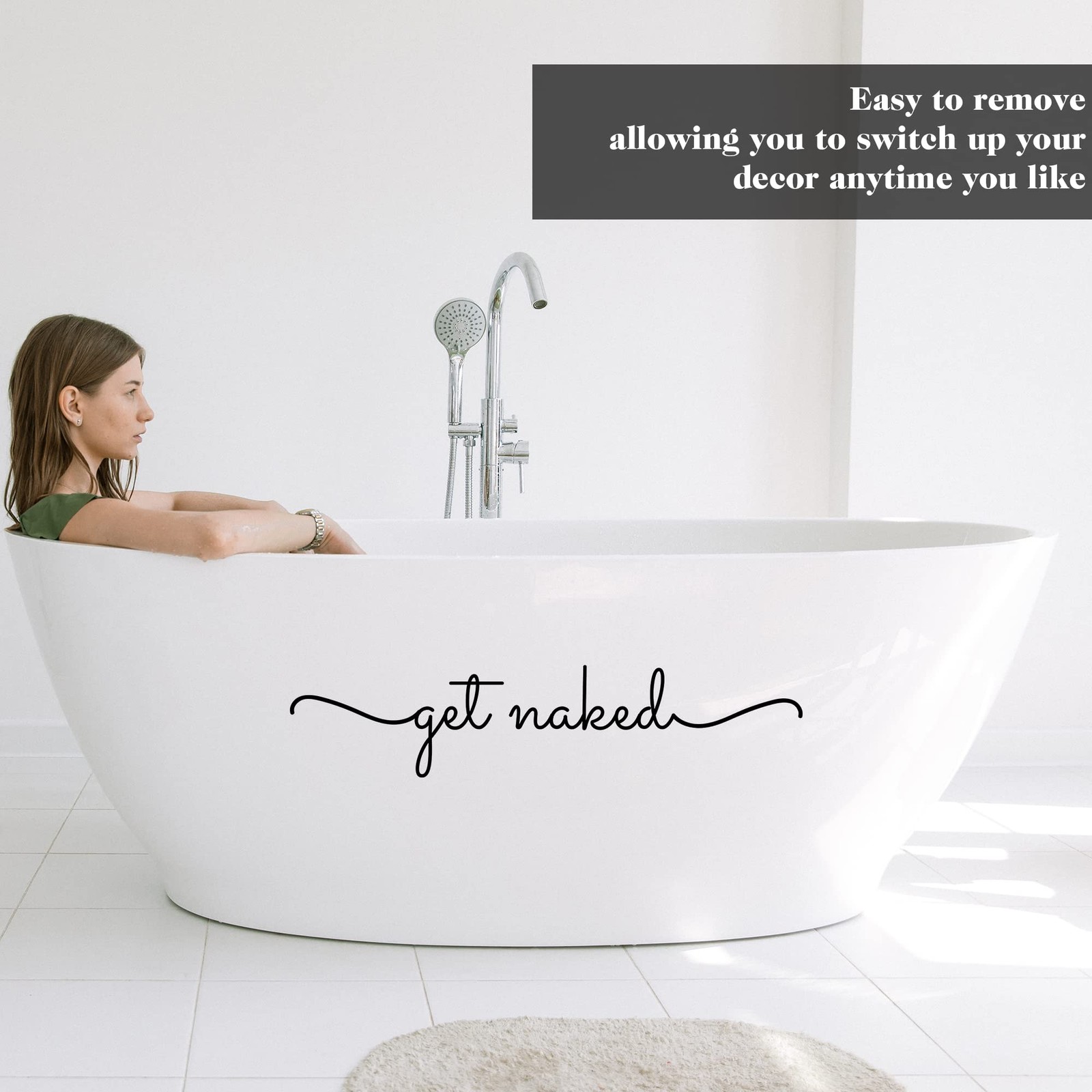 Large Naked 2 Funny Bathroom Wall Decal for Home Bathroom Decor Family Quote …
