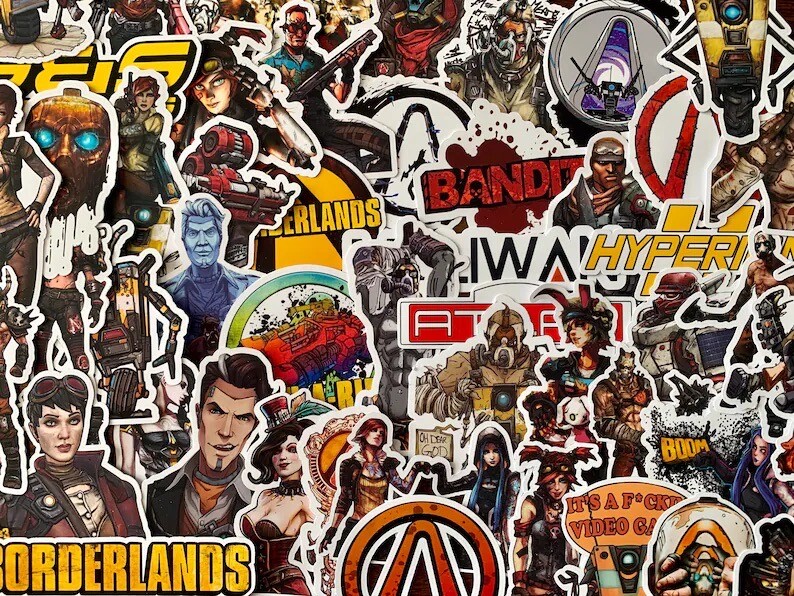 Borderlands Sticker Pack – 50/100 Stickers – Matte Water Res Vinyl