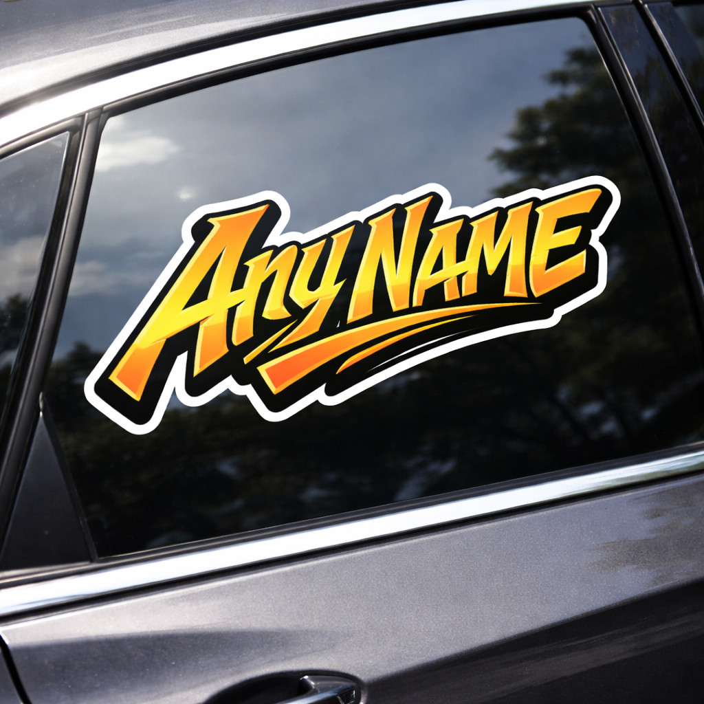 Custom Name Sticker Graffiti Personalized Decal Any Name Car Laptop