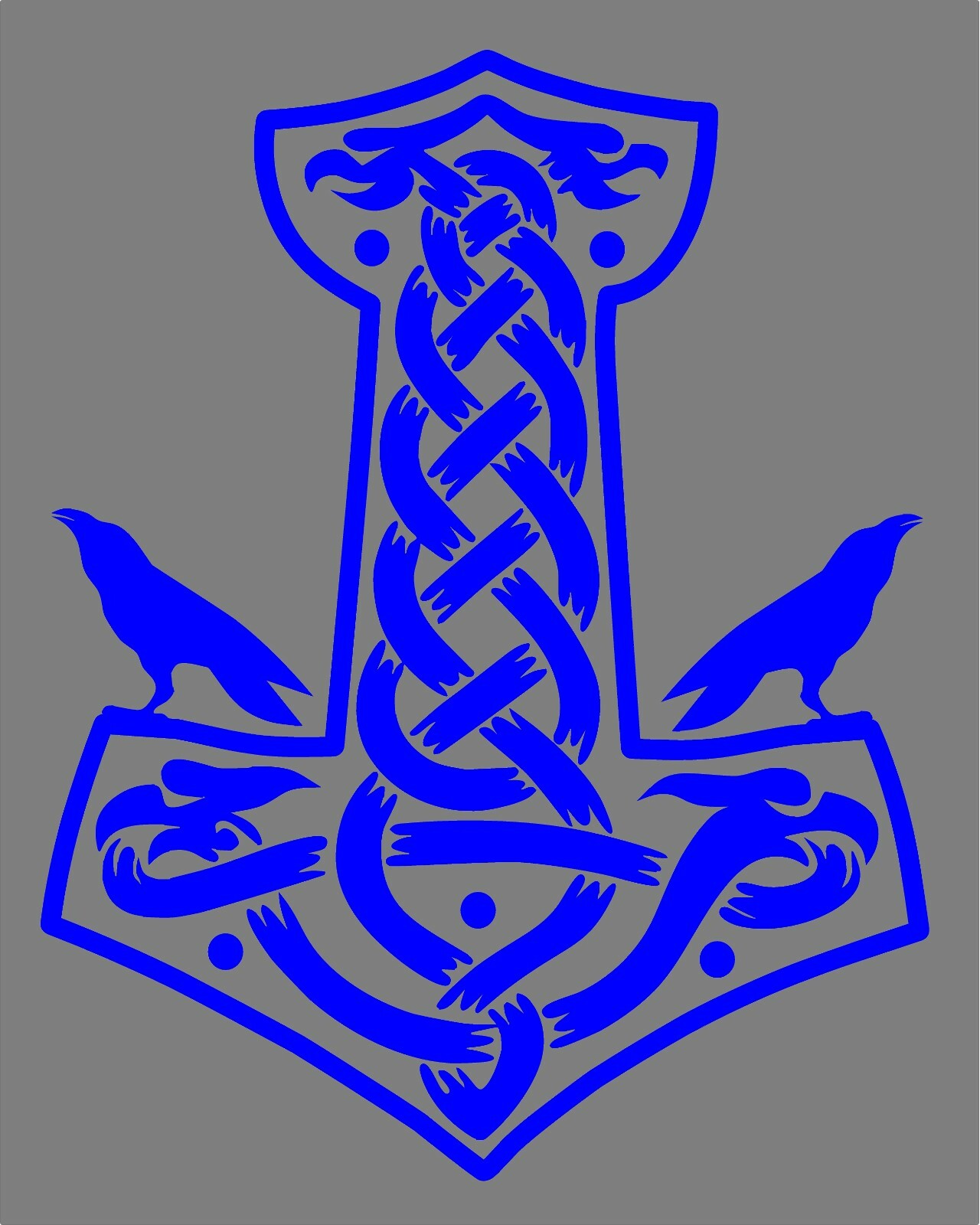 Thor's Hammer Decal with Ravens Mjolnir Viking Nordic car laptop vinyl sticker
