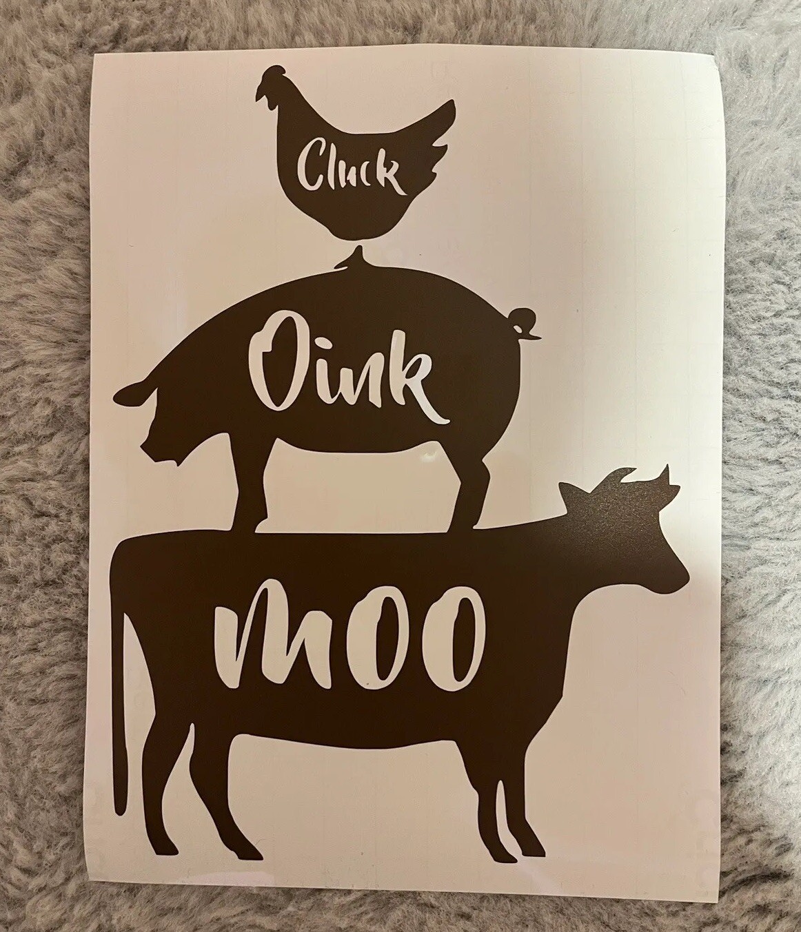 Farm animals Decal sticker 6×8" Kitchen Removable vinyl, Cow/Pig/Chicken decor