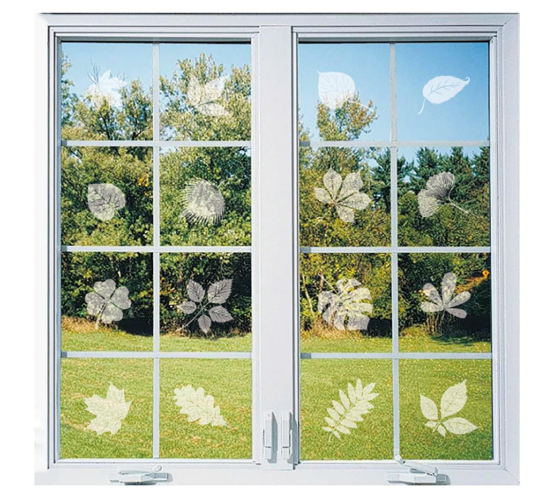 Window Decals for Bird Strikes,52 Pieces Large Leaf Shape anti Collision Window