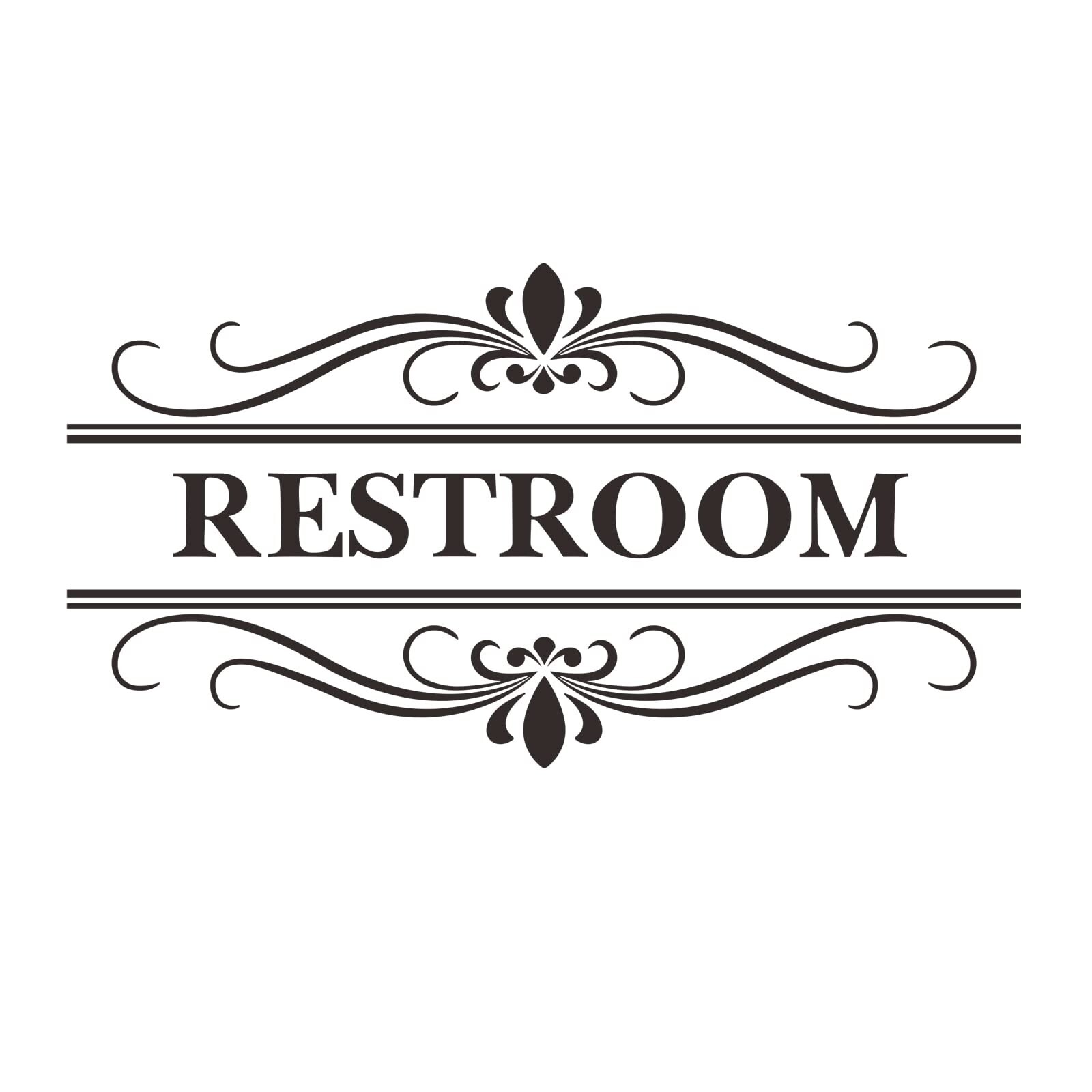 Restroom Sign Wall Decal Vinyl Stickers, Removable Cute Art Design DIY Sticke…