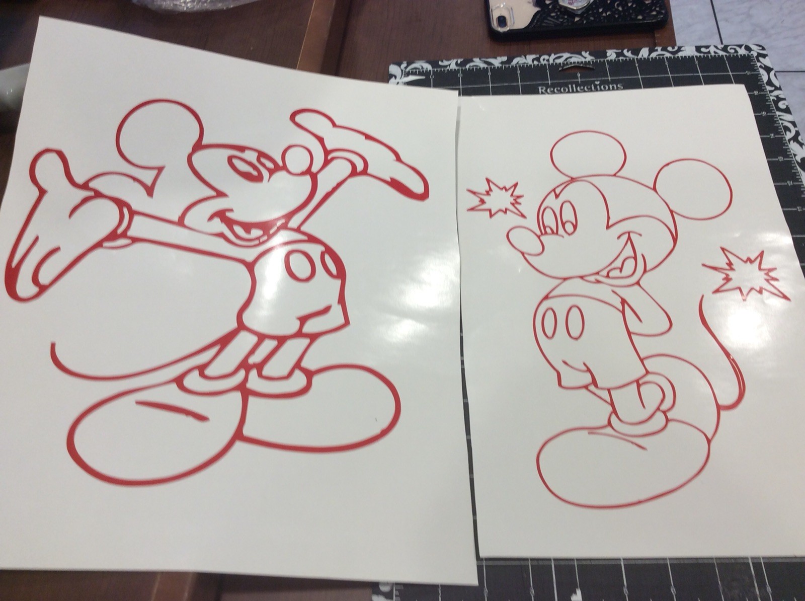 Mickey Mouse Vinyl Decal / Sticker – Red Mickey mouse Set of 2 decals