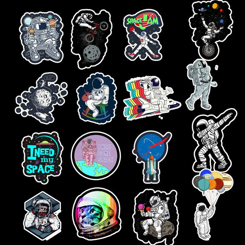 10/50Pcs Laptop Back stickers Outer Space Astronaut Stickers For Travel Suitcas