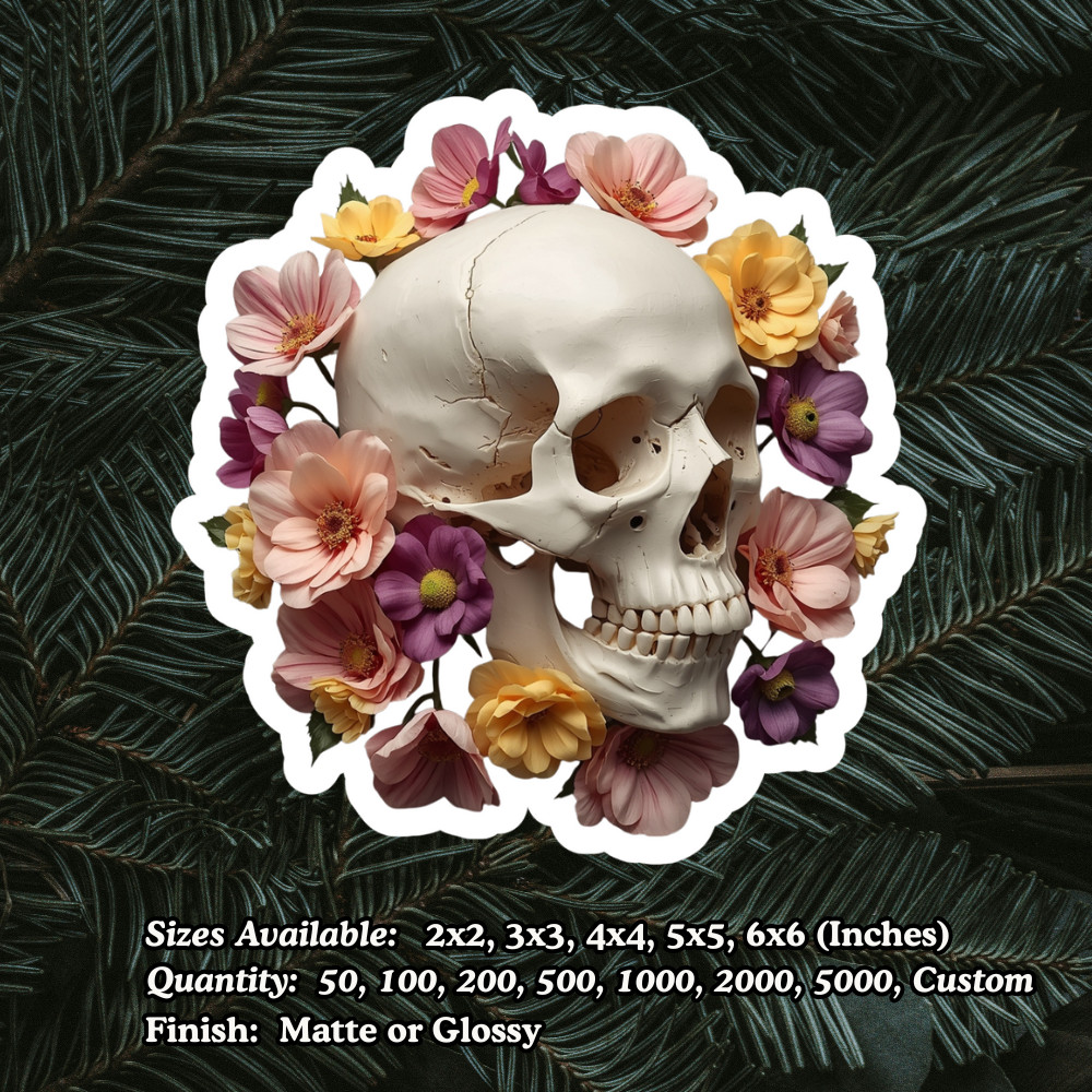 SKULL STICKER DECAL VINYL WATERPROOF Laminated Glossy Matte NEW