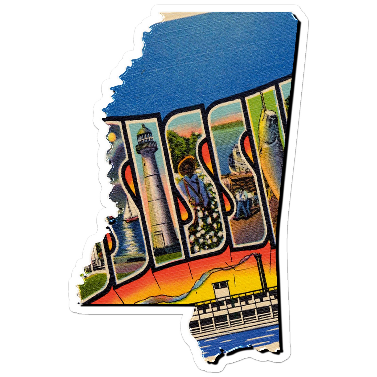 Vintage Mississippi Map – Vinyl Decal Sticker – Car Window Laptop – ebn8871