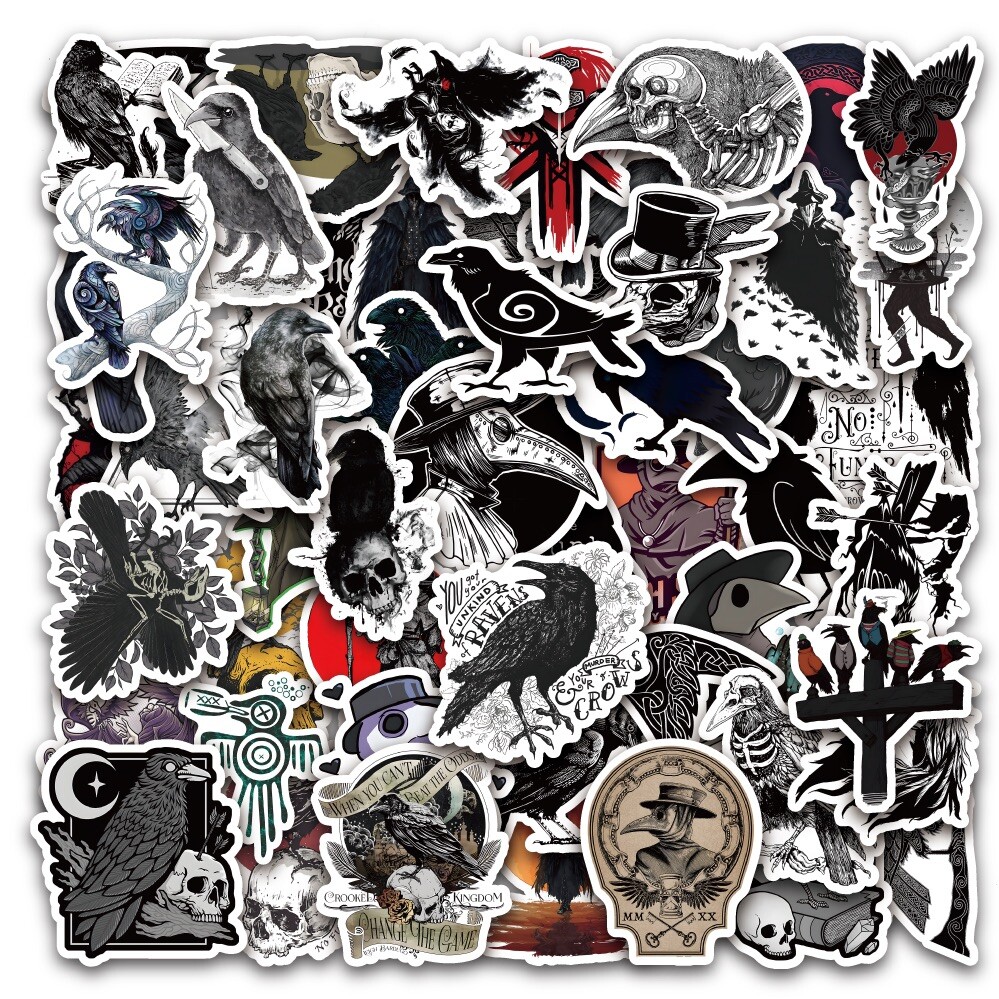 20 PCS Cartoon Crow Stickers Bird Animal Decals Laptop Hydro Yeti Free Shipping!