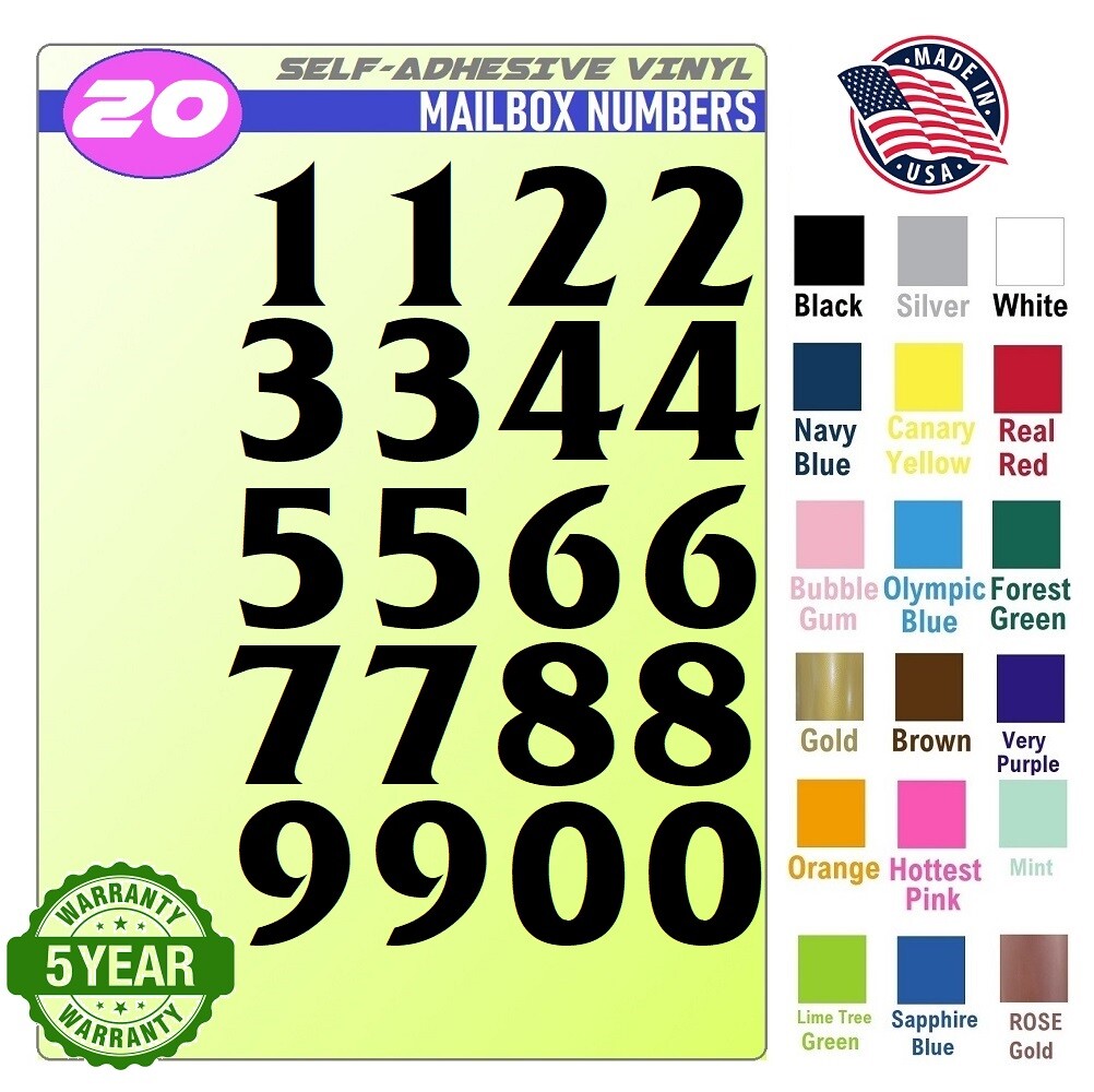 20 Mailbox,Car, Doors, Toolbox,Lockers,Window, Decal Sticker Numbers – FRITZQUAD