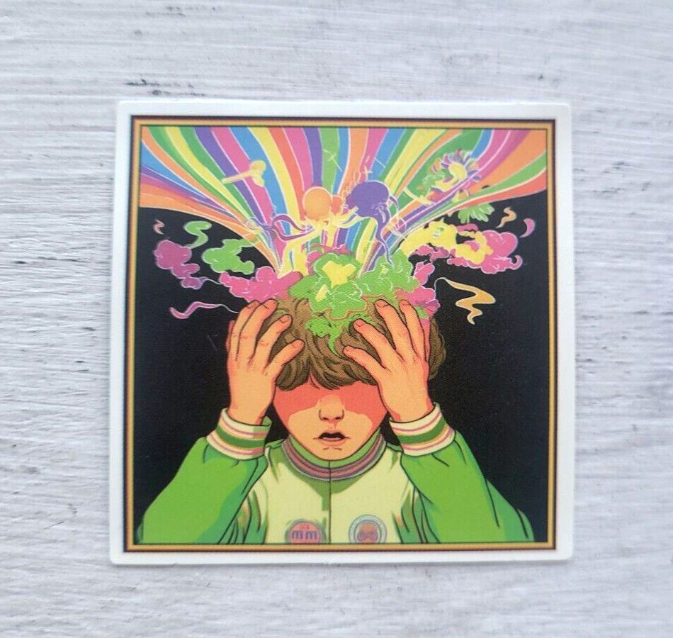 Haunted Active Spirit Creepy Crazy Boy Going Mad Mind Rainbow Sticker 1 Pc
